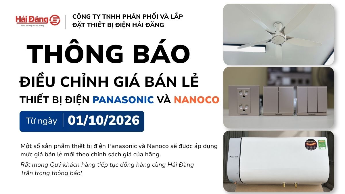 thông báo điều chỉnh giá bán panasonic